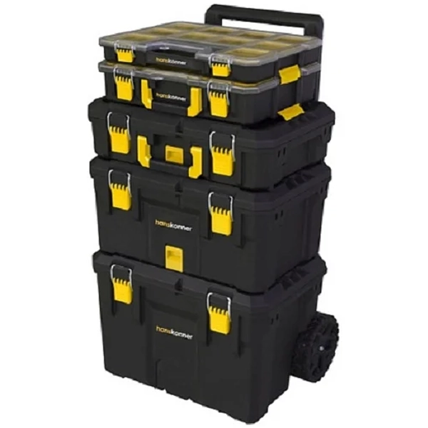 Набор ящиков системы хранения HANSKONNER HANSTORAGE PLUS 5шт на колесах  HSP5KIT в Москве 