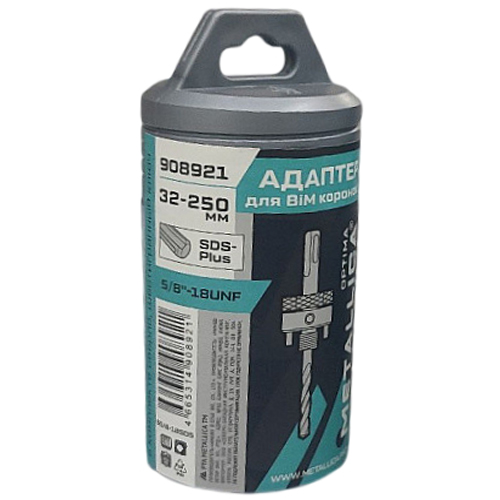 Адаптер SDS-plus METALLICA Optima для коронок BiM 32-210 мм, с резьбой 5/8-18UNF, со сверлом  908921