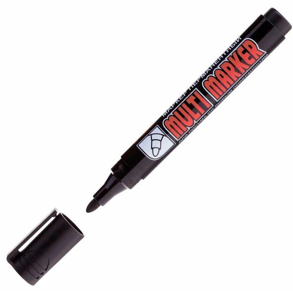 Маркер перманентный Crown Multi Marker (черный), пулевидный, 3мм  CPM-800