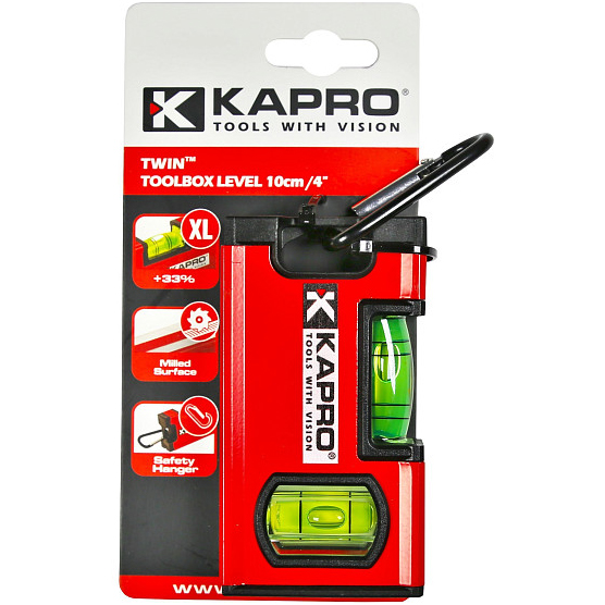 Уровень мини KAPRO GENESIS TWIN с карабином 10см 2гл.  771-40-10 в Москве 