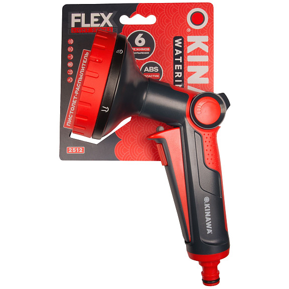 Пистолет-распылитель OKINAWA 6 режимов, пластиковый, с клавишей 2512 в Москве