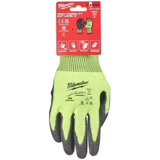 Перчатки защитные Milwaukee Hi-Vis Cut level 5/E уровень сопротивления размер M /8 4932479932
