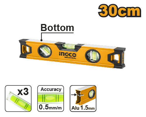 Уровень пузырьковый 30 см INGCO HSL08030 INDUSTRIAL в Москве 
