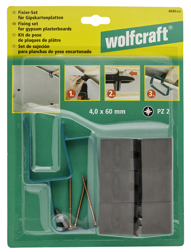 Набор пластиковых фиксаторов для гипсокартона Wolfcraft 4040000 в Москве 