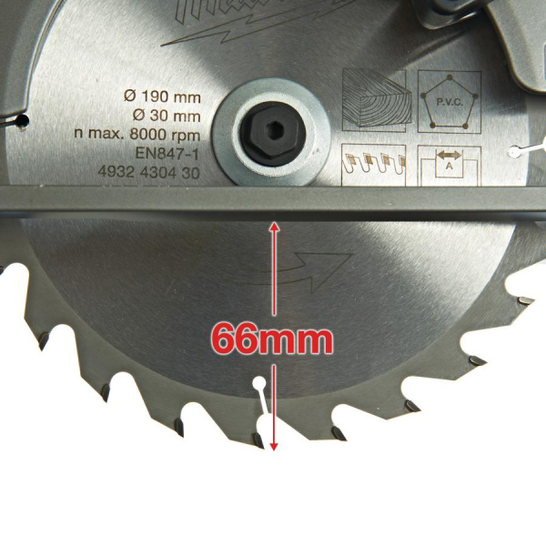 Аккумуляторная циркулярная пила Milwaukee M18 CCS66-0 FUEL 4933447255