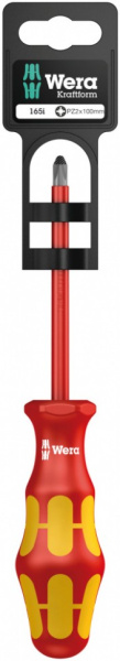 Отвёртка диэлектрическая крестовая Wera 165 i PZ VDE SB, PZ 1 x 80 мм, держатель-еврослот WE-100015 в Москве 