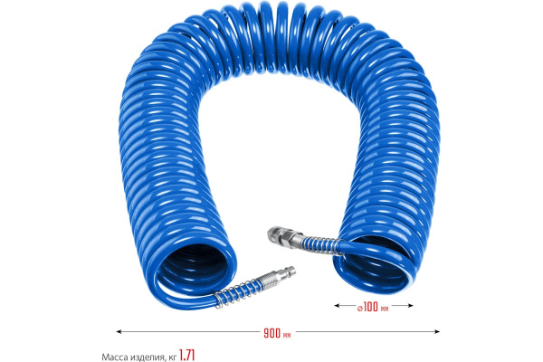 Шланг пневматический спиральный ЗУБР 8х12мм. 20метров.  6472-20 в Екатеринбурге