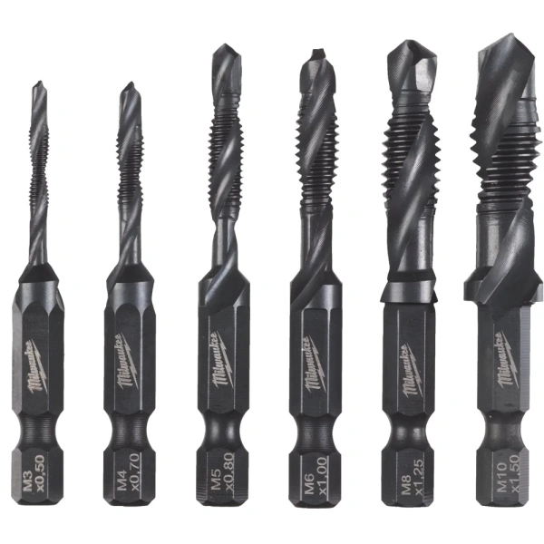 Набор метчики-сверла Milwaukee HSS-G хвост. 1/4" HEX  M3-M10 HSS 4932498267