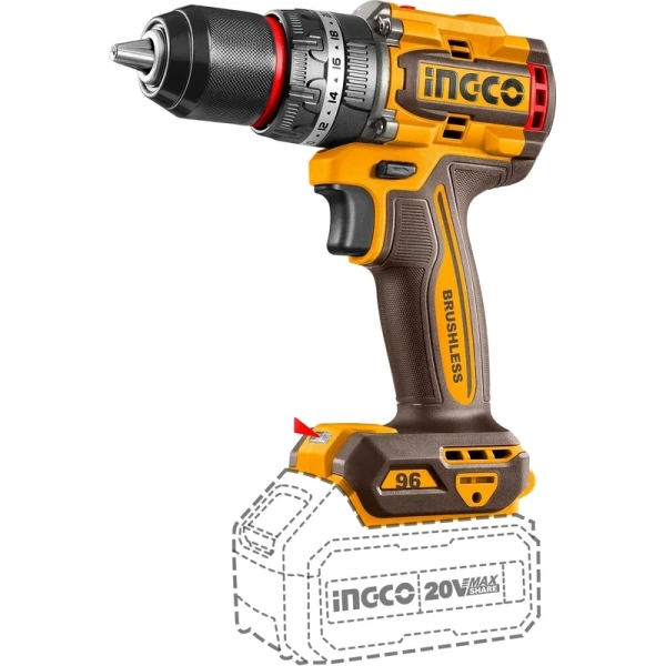 Аккумуляторный бесщёточный ударный шуруповерт INGCO CIDLI209686 