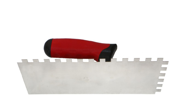 Гладилка из нержавеющей стали "CORTE" 130х270мм. 10х10 зуб 2-хкомпонентная рукоять  0244C в Москве 