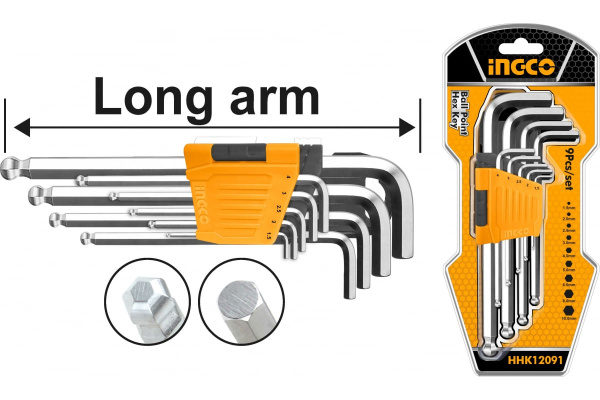 Набор шестигранных ключей  INGCO INDUSTRIAL 9 шт HHK12091  в Москве 