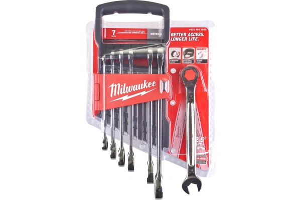 Набор метрических ключей Milwaukee  MAXBITE с трещоткой в накидной части 7 шт. 4932464993