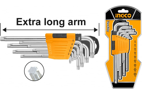 Набор шестигранных ключей Torx INGCO  INDUSTRIAL HHK13092 в Москве 