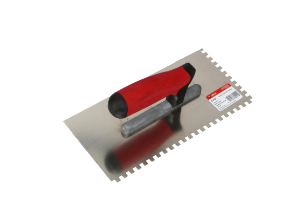 Гладилка из нержавеющей стали "CORTE" 130х270мм. 6х6 зуб 2-хкомпонентная рукоять  0242C в Москве 