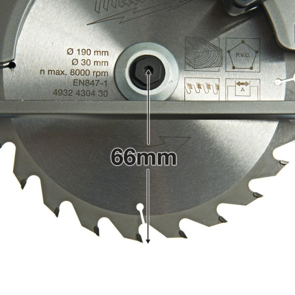 Аккумуляторная циркулярная пила Milwaukee M18 CCS66-0X FUEL 4933459395
