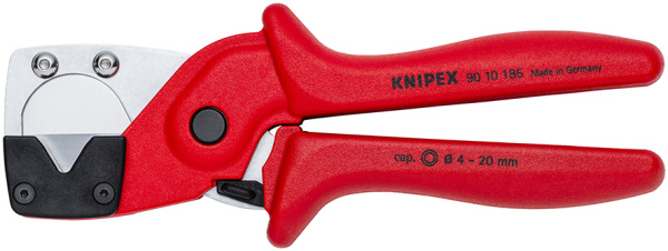 Труборез-ножницы KNIPEX для многослойных и пневматических шлангов, рез: d 4 - 20 мм, 185 мм, пластиковые армированные фиберглассом рукоятки KN-9010185SB в Екатеринбурге 