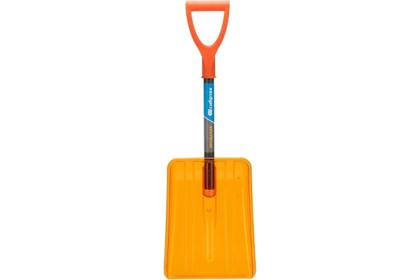 Лопата для уборки снега Сибртех поликарбонат, 270х360х840 мм, стальной черенок, усиленная 61673 в Москве 