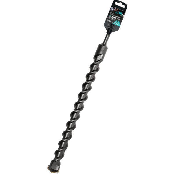 Бур по бетону METALLICA Optima SDS-plus 35х460/400 мм, напайка с центром, 2 спирали  905241 в Москве