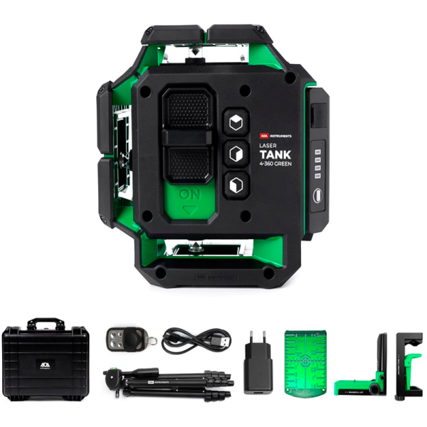 Нивелир лазерный ADA Laser TANK 4-360 Green Ultimate Edition 2H/2V до 40/70м.  А00632 в Москве