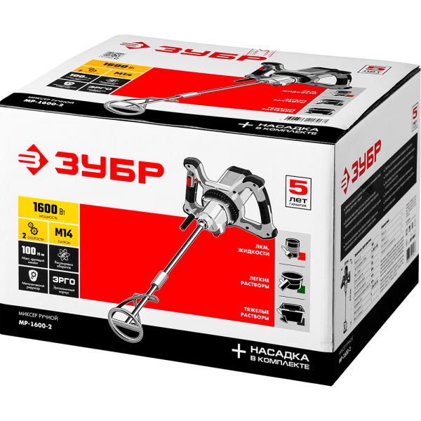 Миксер электрический ЗУБР МР-1600-2 в Москве