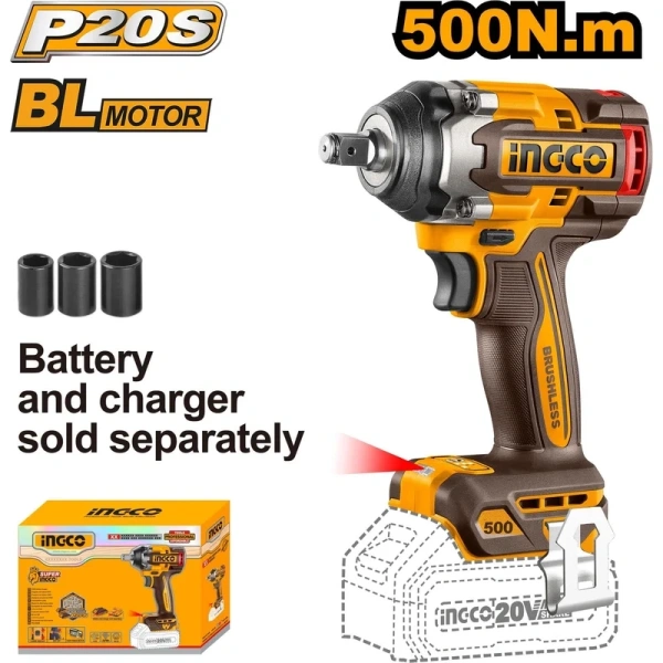Аккумуляторный ударный гайковерт INGCO CIWLI20501 в Екатеринбурге