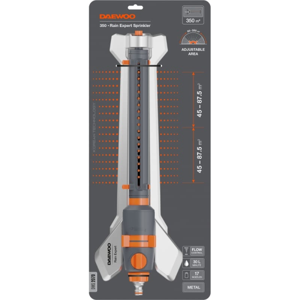 Дождеватель металлический  DAEWOO 350 Rain Expert Metal Sprinkler   DWS 2070 в Москве