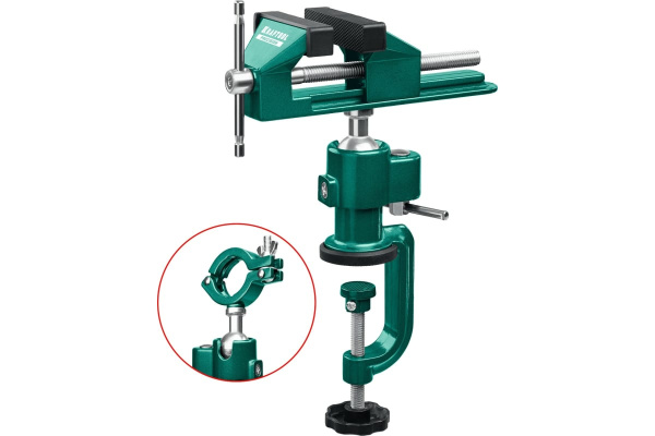 Тиски шарнирно-поворотные KRAFTOOL PRECISION 75 мм. рабочий ход губок 75мм.  32711-75 в Москве