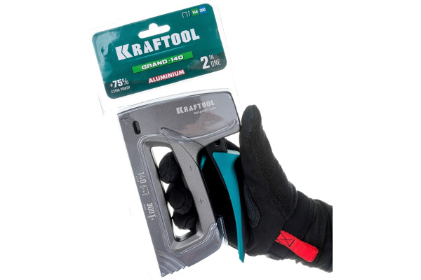 Степлер механический Kraftool тип 140 6-14мм., гвозди 16мм.. алюминиевый корпус  3194 в Москве 