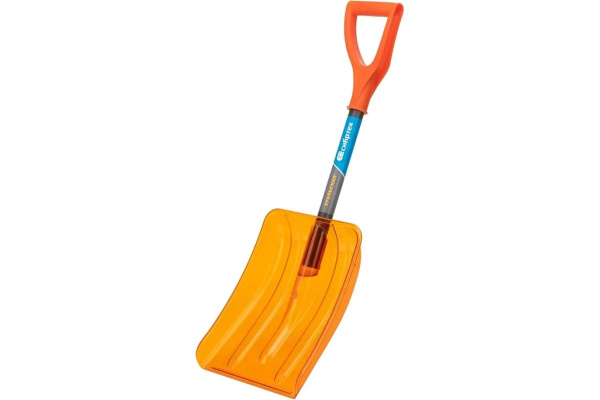 Лопата для уборки снега Сибртех поликарбонат, 270х360х840 мм, стальной черенок, усиленная 61673