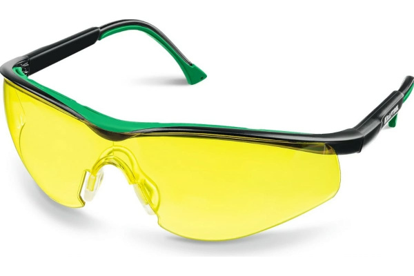 Очки защитные Kraftool BASIC стекло-моноблок, незапотевающие, желтые  110318