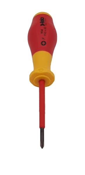 Отвертка диэлектрическая крестовая Felo PH0х60 91400190 в Москве 