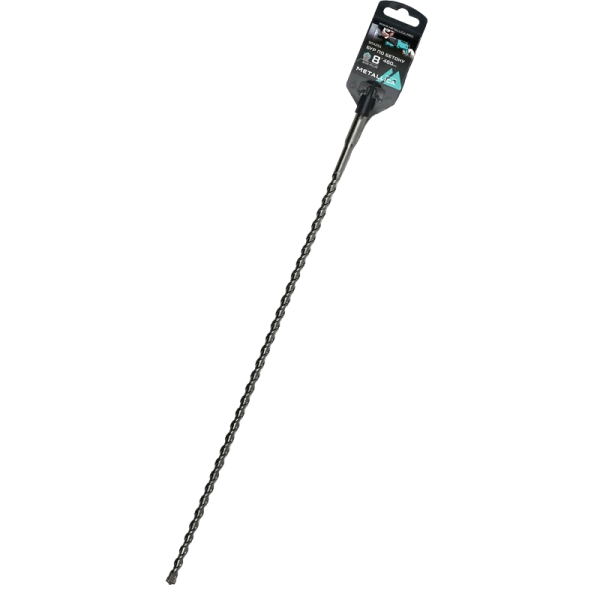 Бур по бетону METALLICA Optima SDS-plus 8х460/400 мм, напайка с центром, 2 спирали 904251