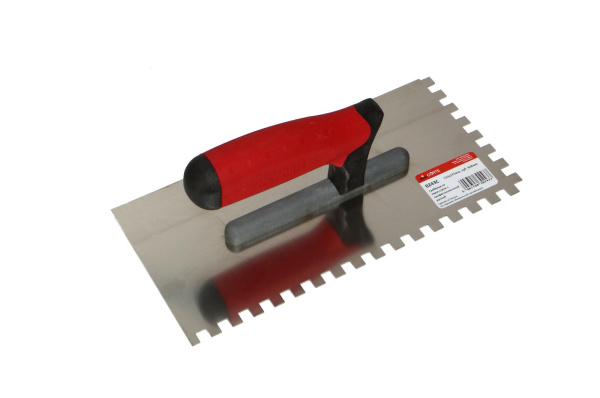 Гладилка из нержавеющей стали Corte 130х270мм, 8х8 зубъев, 2-компонентная рукоять, 0243C в Москве 