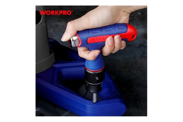 Отвёртка реверсивная Т-образная WORKPRO 7-В-1 с трещоткой PRO 2X DRIVE Dual-Drive  WP221072 в Москве 