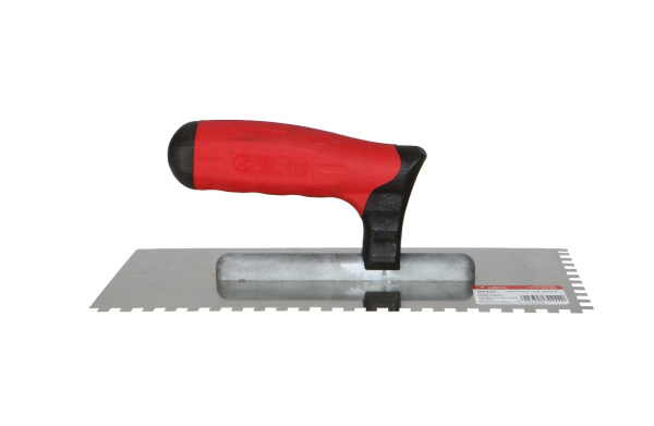 Гладилка из нержавеющей стали "CORTE" 130х270мм. 6х6 зуб 2-хкомпонентная рукоять  0242C в Москве 