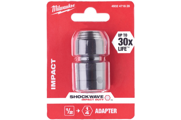 Переходник Milwaukee с 1/2" квадратный хвостовик на 1/4"HEX (замена для 48034410) 4932471828