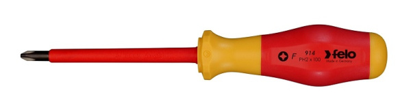 Отвертка диэлектрическая крестовая Felo PH2х100 91420390 в Москве 
