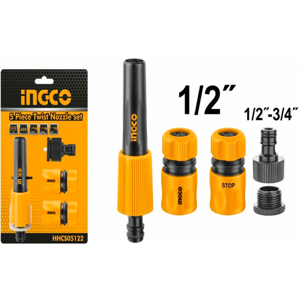 Набор для поливочного шланга INGCO 5шт HHCS05122 в Москве