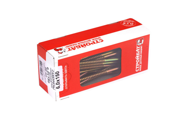 Саморез универсальный СТРОЙБАТ 6,0x150мм. желтый 50шт.  076391 в Москве