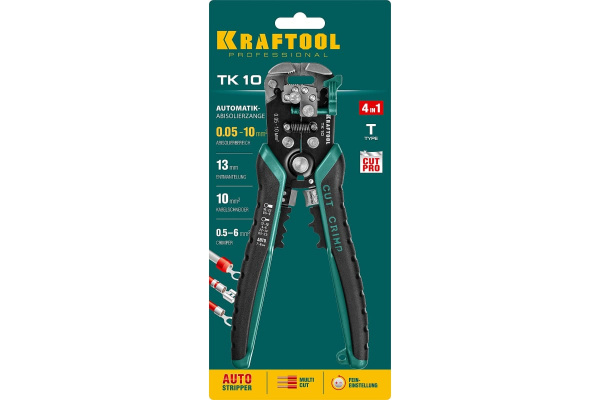 Стриппер автоматический Kraftool ТК-10 0,05-10мм.кв. + резак, обжимка  22639 в Москве 