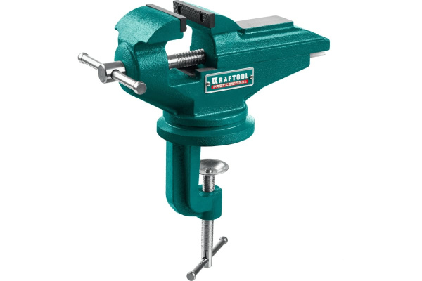 Тиски со струбциной KRAFTOOL MINI 65мм. развод губок 90мм. 32713-75 в Москве