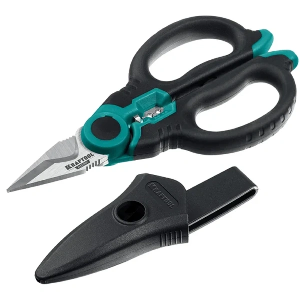 Ножницы электрика KRAFTOOL Electric  4-в-1 160 мм с чехлом  23356 в Москве 