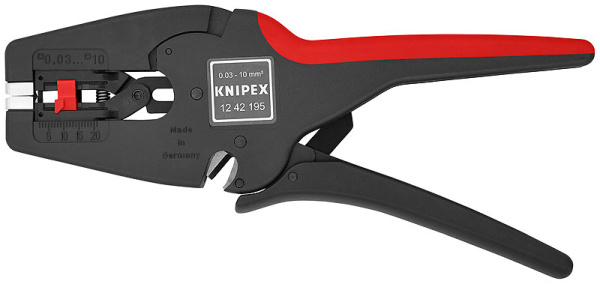 MultiStrip 10 стриппер автоматический KNIPEX зачистка: d 0.03 - 10 мм (AWG 32 - 7), рез кабеля: 1-ж KN-1242195SB в Москве 
